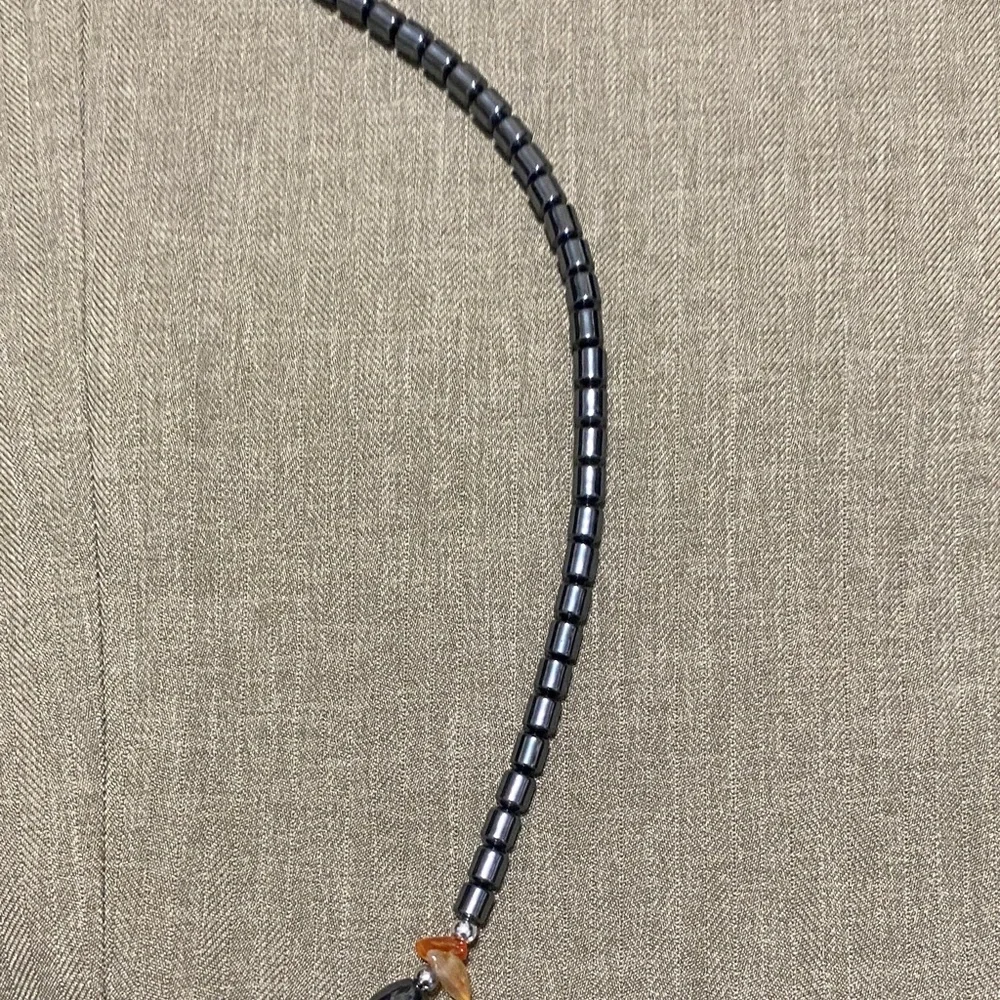 Vintage Hematite Beaded Necklace